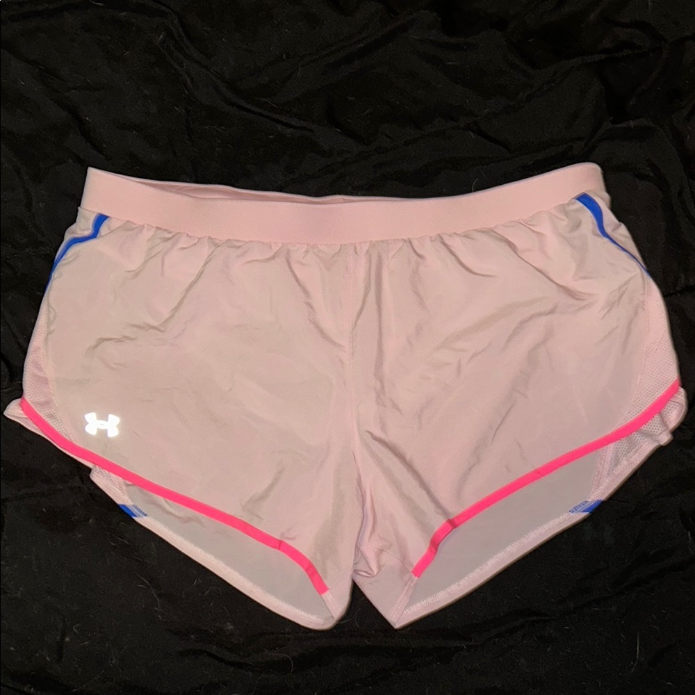 Under Armour Pink Athletic Shorts with Blue Accents
